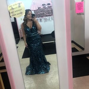 Blue Sequin Gown
